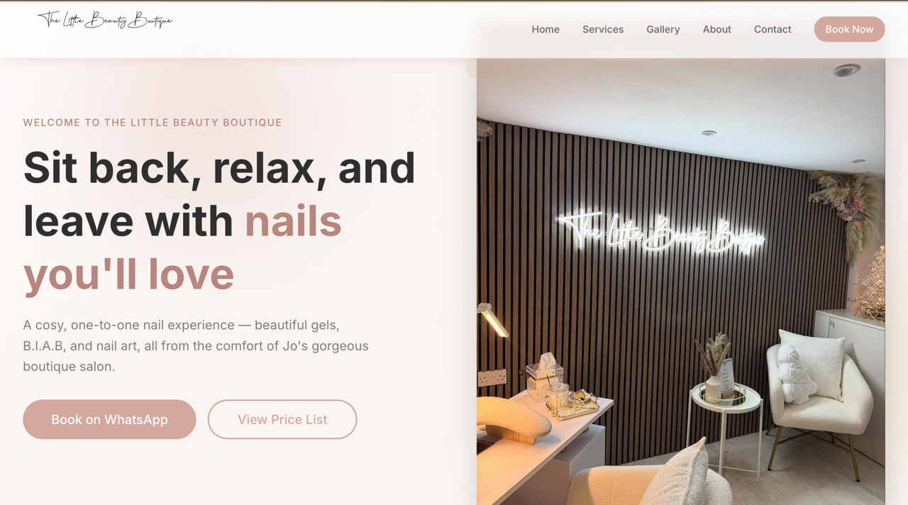 The Little Beauty Boutique website screenshot
